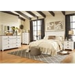 Home Square Set of 3 Queen Panel Bed & 4-Drawer Door Chest & 5-Drawer Chest