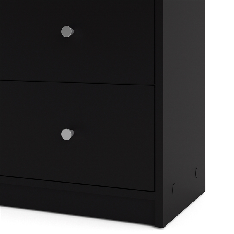 Home Square Set of 4 Two Nightstands and Two Double Dressers in Black