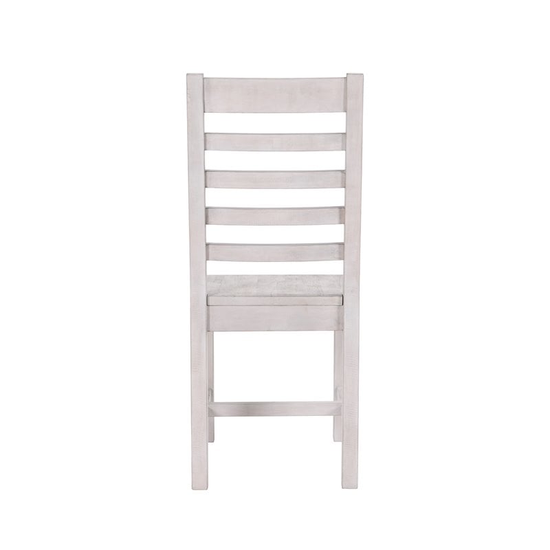 Home Square Set of 5 Solid Pine Wood Dining Table and 4 Chairs in Nordic Ivory