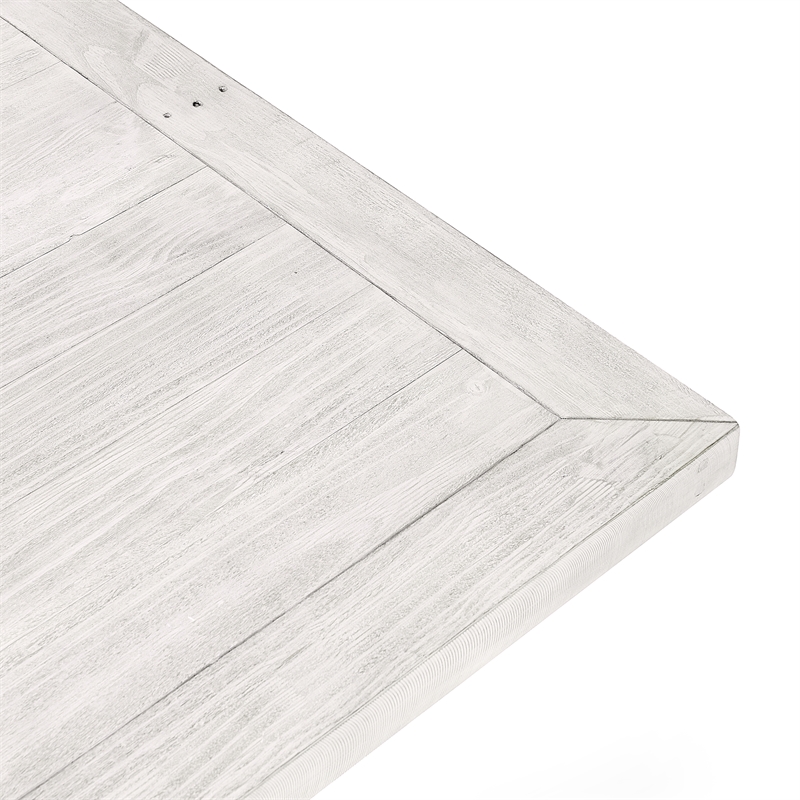 Home Square Set of 5 Solid Pine Wood Dining Table and 4 Chairs in Nordic Ivory