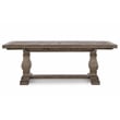 Home Square Set of 8 Wood Extension Dining Table and Bench and 6 Chairs in Brown