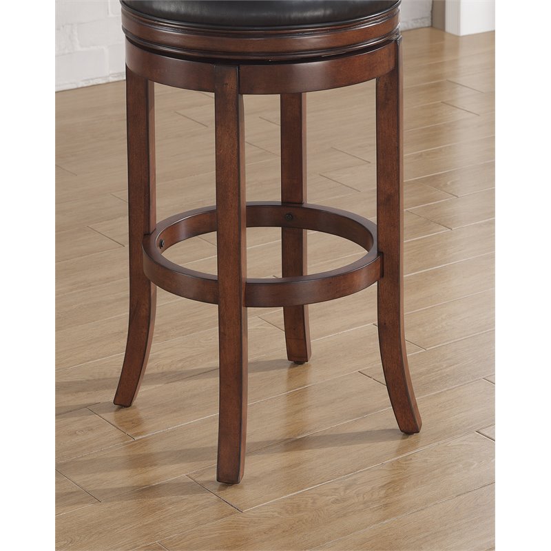 Home Square Set of 3 30-inch Backless Medium Walnut Wood Bar Stool