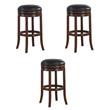 Home Square Set of 3 30-inch Backless Medium Walnut Wood Bar Stool