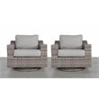 Home Square Swivel Club Patio Chairs in Brown/Gray (Set of 2)