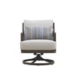 Home Square Aluminum/Wicker Patio Swivel Chair in Gray (Set of 2)