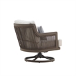 Home Square Aluminum/Wicker Patio Swivel Chair in Gray (Set of 2)