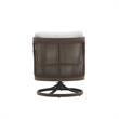 Home Square Aluminum/Wicker Patio Swivel Chair in Gray (Set of 2)