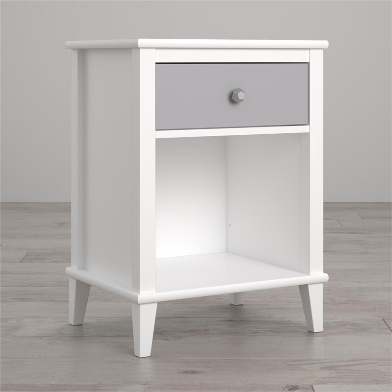 Little Seeds Monarch Hill Poppy Nightstand in White and Gray