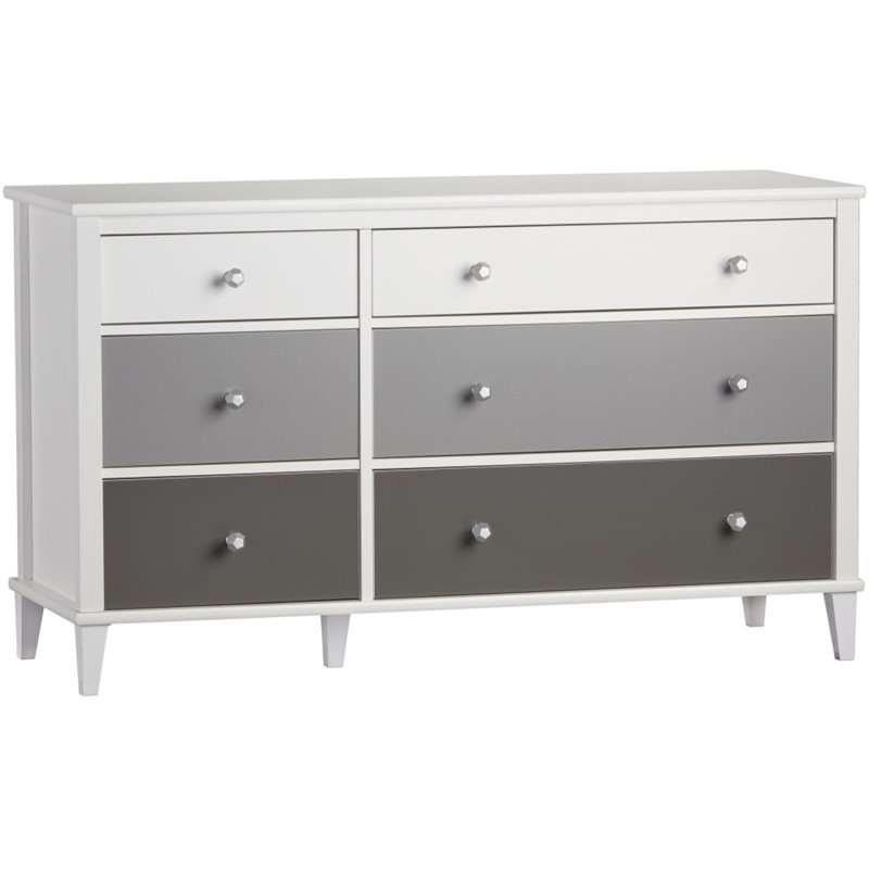 Little Seeds Monarch Hill Poppy 6 Drawer Dresser in White and Gray ...