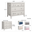 Little Seeds Monarch Hill Poppy 3 Drawer Dresser in White and Gray