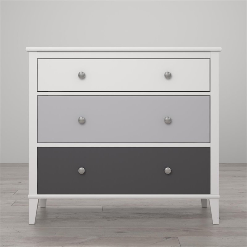 Little Seeds Monarch Hill Poppy 3 Drawer Dresser In White And Gray