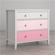 Little Seeds Monarch Hill Poppy 3 Drawer Dresser in White and Pink