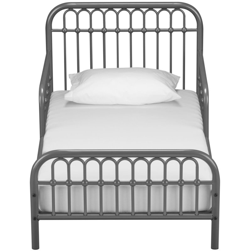 Little Seeds Traditional Monarch Hill Ivy Metal Toddler Bed in Gray