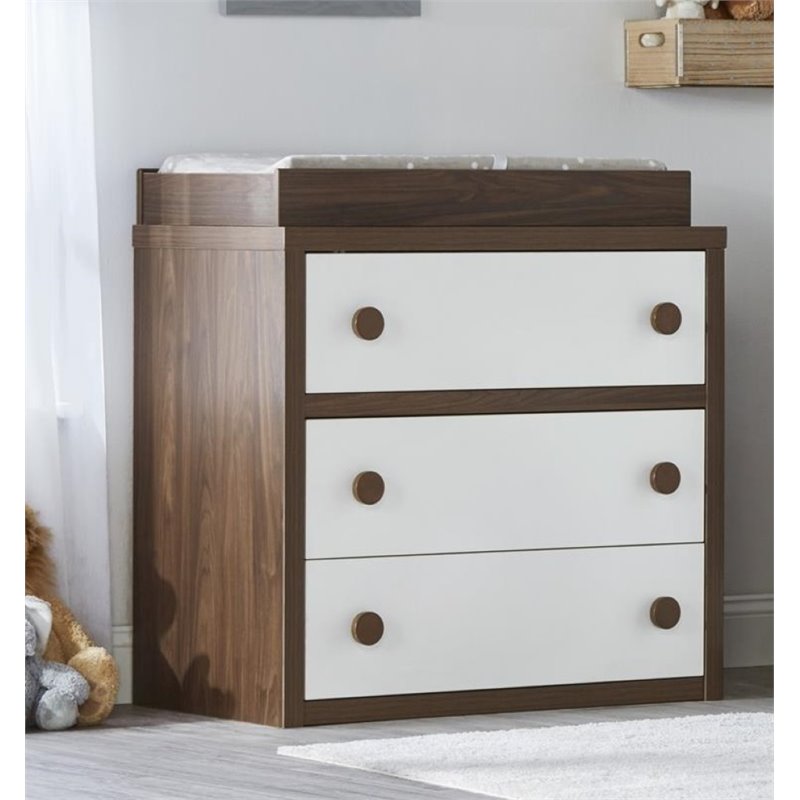 walnut changing table dresser