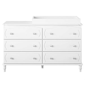 Little Seeds Modern Rowan Valley Laren Wood 6 Drawer Changing Table in White