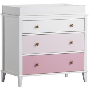 little seeds monarch hill poppy wood 3 drawer changing table in pink