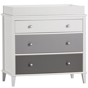 Little Seeds Monarch Hill Poppy Wood 3 Drawer Changing Table in Gray