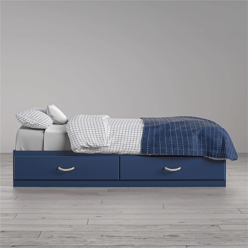 Little Seeds Sierra Ridge Mesa Twin Bed with Storage in Blue