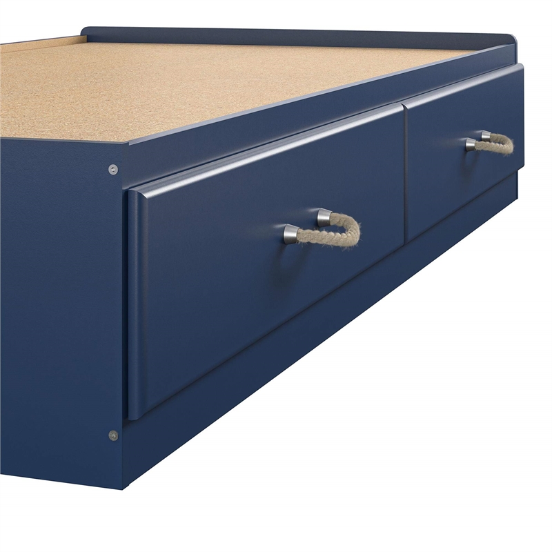 Little Seeds Sierra Ridge Mesa Twin Bed with Storage in Blue