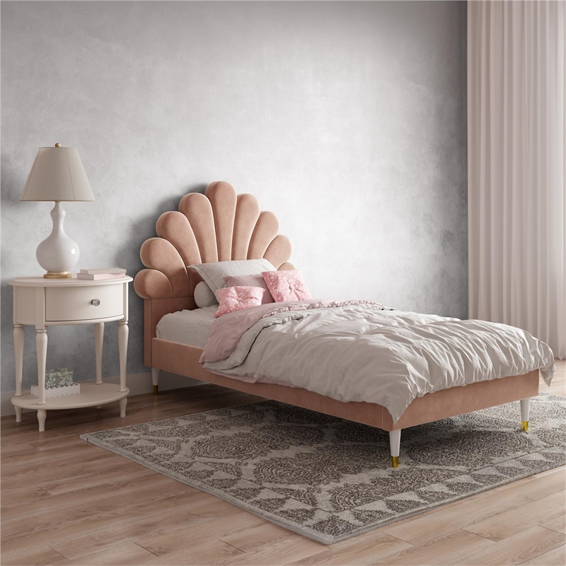 Little Seeds Monarch Hill Upholstered Poppy Bed in Twin Size Frame in ...