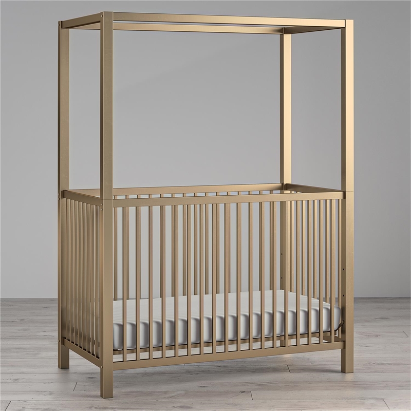 Little Seeds Contemporary Monarch Hill Haven Gold Metal Canopy Crib