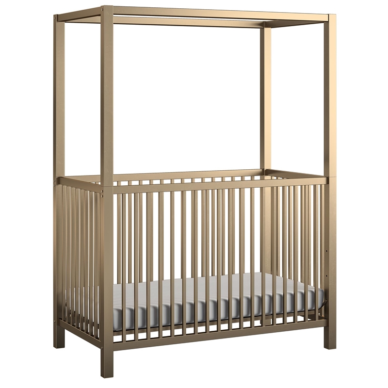 Little Seeds Contemporary Monarch Hill Haven Gold Metal Canopy Crib
