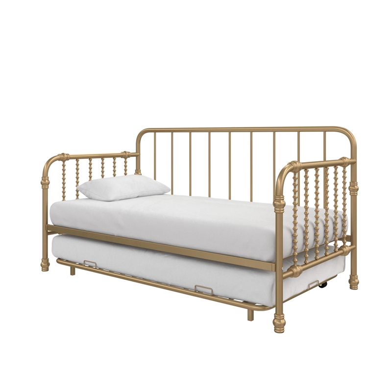 Little Seeds Monarch Hill Wren Metal Daybed with Trundle Twin in Gold