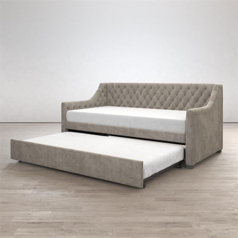Little Seeds Monarch Hill Ambrosia Modern Wood Twin Daybed and Trundle in Gray