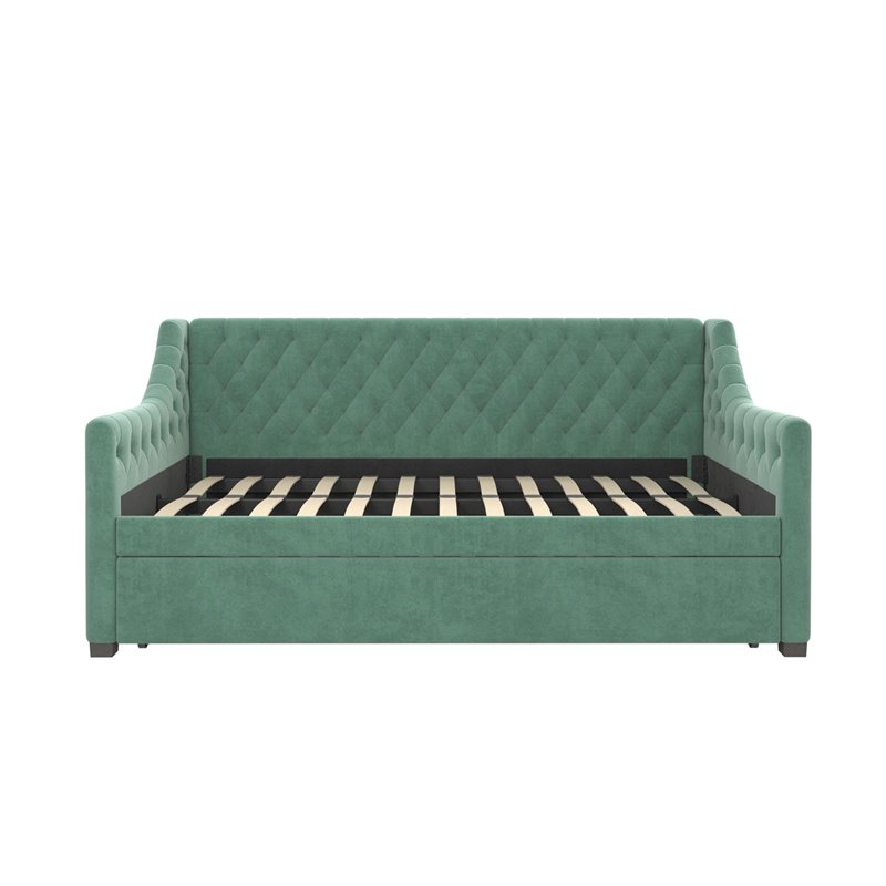 Little Seeds Monarch Hill Ambrosia Twin Daybed and Trundle in Teal Velvet