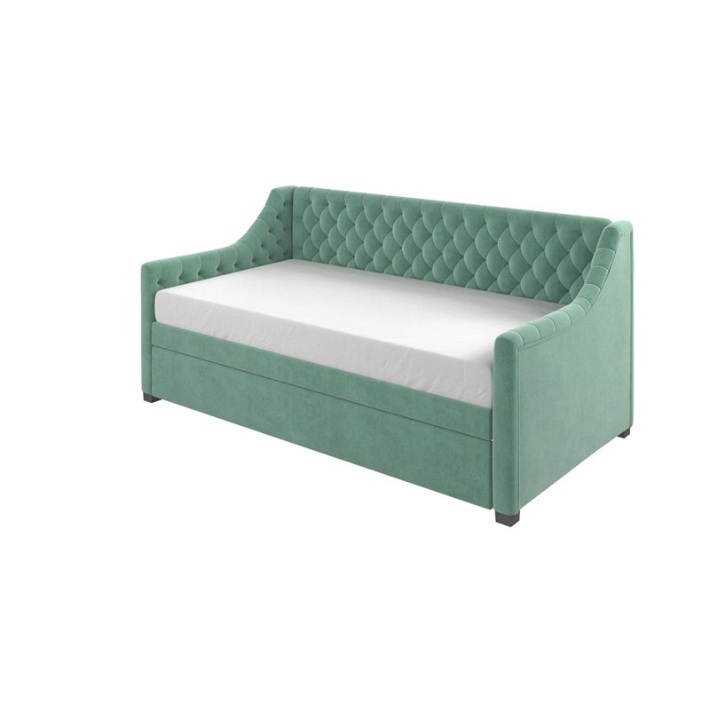 Little Seeds Monarch Hill Ambrosia Twin Daybed and Trundle in Teal Velvet