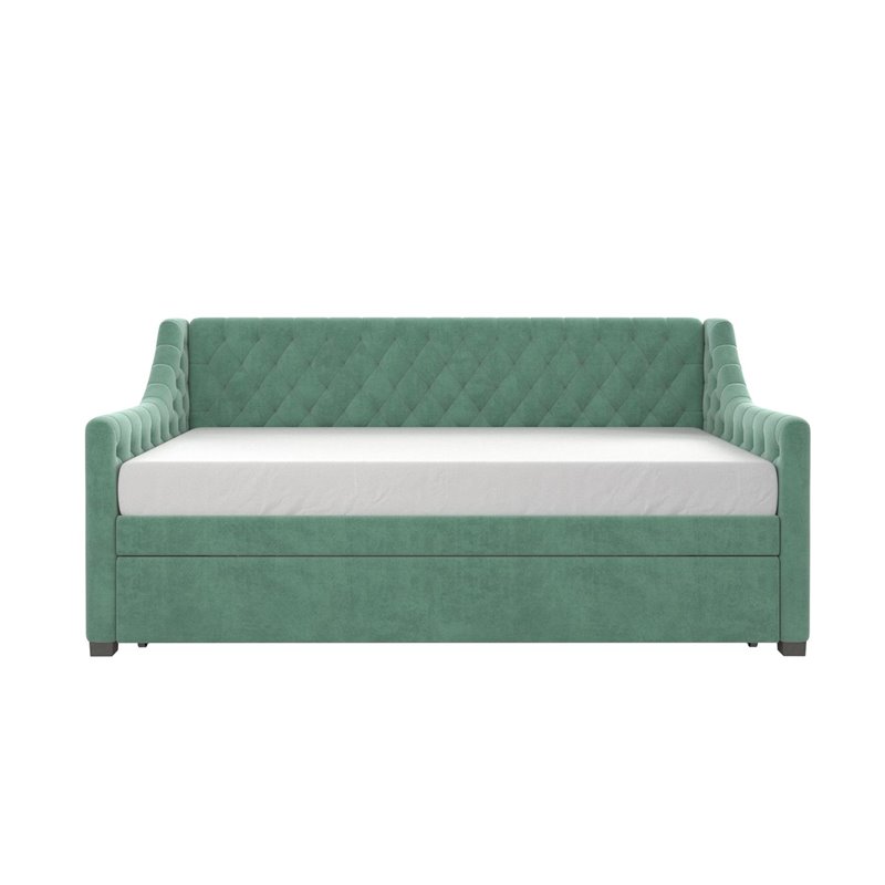 Little Seeds Monarch Hill Ambrosia Twin Daybed and Trundle in Teal Velvet