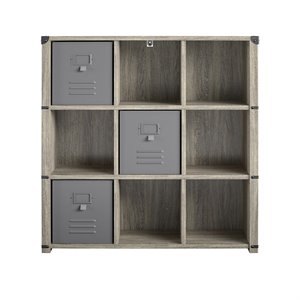 little seeds nova 9 cube storage bookcase in grey oak