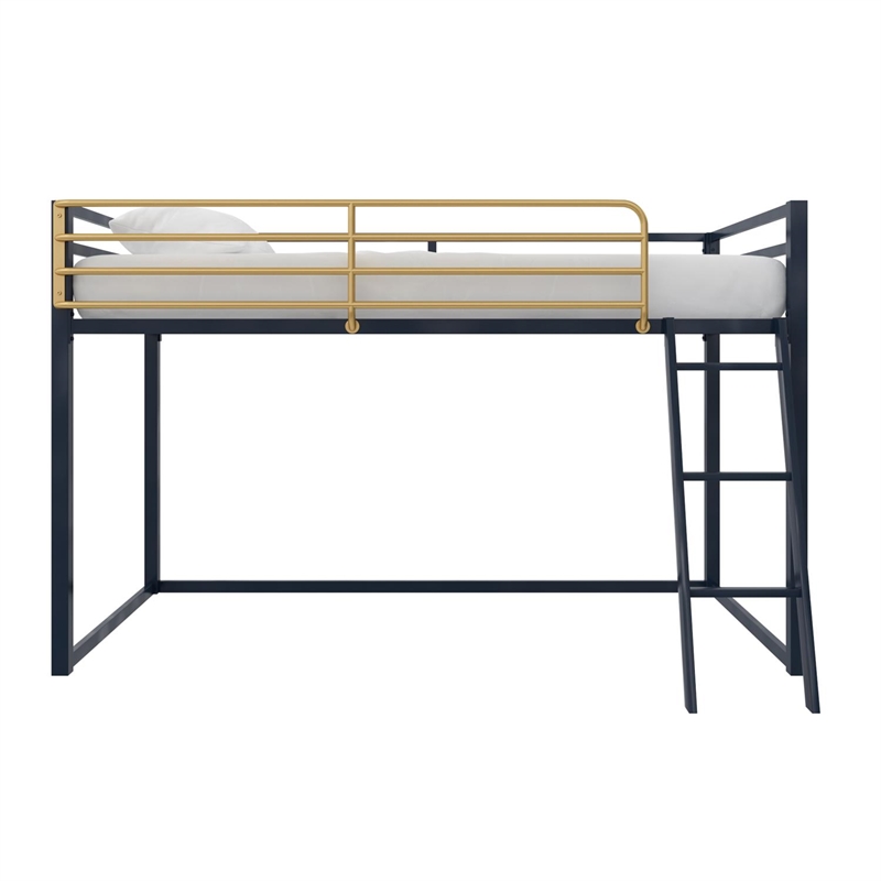 Little Seeds Monarch Hill Haven Twin Metal Junior Loft Bed in Navy