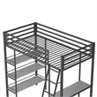 Little Seeds Nova Metal Twin Loft Bed with Shelves in Gunmetal Gray