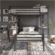 Little Seeds Nova Metal Twin Loft Bed with Shelves in Gunmetal Gray