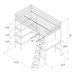 Little Seeds Nova Metal Twin Loft Bed with Shelves in Gunmetal Gray