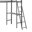Little Seeds Nova Metal Twin Loft Bed with Shelves in Gunmetal Gray