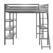 Little Seeds Nova Metal Twin Loft Bed with Shelves in Gunmetal Gray