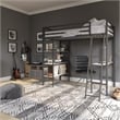 Little Seeds Nova Metal Twin Loft Bed with Shelves in Gunmetal Gray