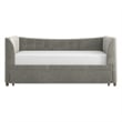 Little Seeds Valentina Upholstered Twin Daybed with Trundle in Gray Velvet