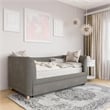Little Seeds Valentina Upholstered Twin Daybed with Trundle in Gray Velvet