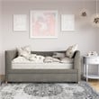 Little Seeds Valentina Upholstered Twin Daybed with Trundle in Gray Velvet
