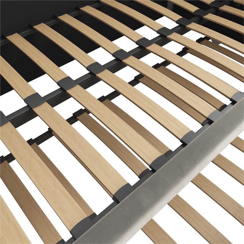 Little Seeds Valentina Upholstered Twin Daybed with Trundle in Gray Velvet