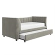 Little Seeds Valentina Upholstered Twin Daybed with Trundle in Gray Velvet