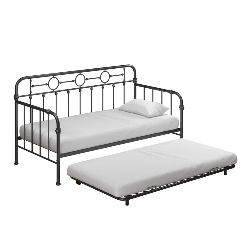 Little Seeds Willow Black Metal Daybed with Trundle