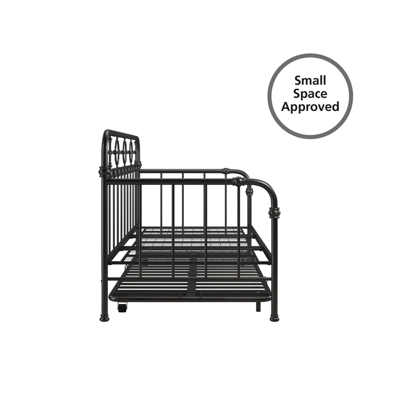 Little Seeds Willow Black Metal Daybed with Trundle