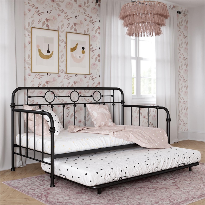 Little Seeds Willow Black Metal Daybed with Trundle