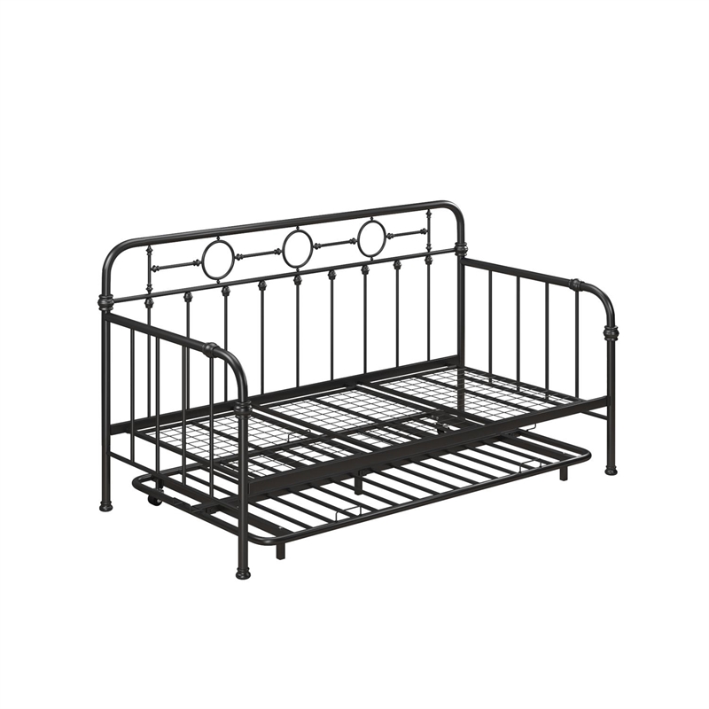 Little Seeds Willow Black Metal Daybed with Trundle