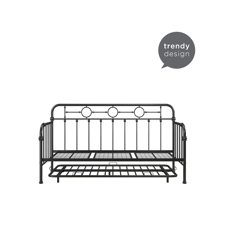 Little Seeds Willow Black Metal Daybed with Trundle