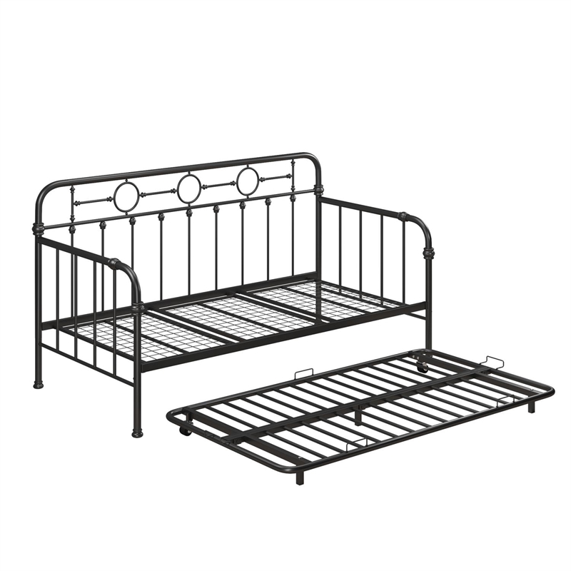 Little Seeds Willow Black Metal Daybed with Trundle